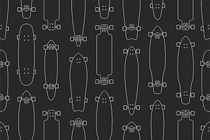 Seamless Pattern With Skateboards