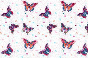 Seamless Pattern Butterflies