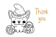 Halloween French Bulldog Coloring, an Animal Illustration by ArtVarStudio (Thumbnail 4 of 4)