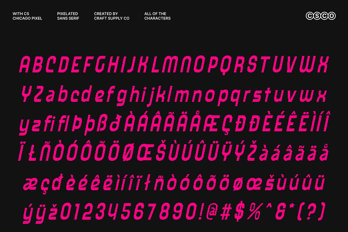 CS Chicago Pixel, a Sans Serif Font by Craft Supply Co. (Photo 8 of 8)
