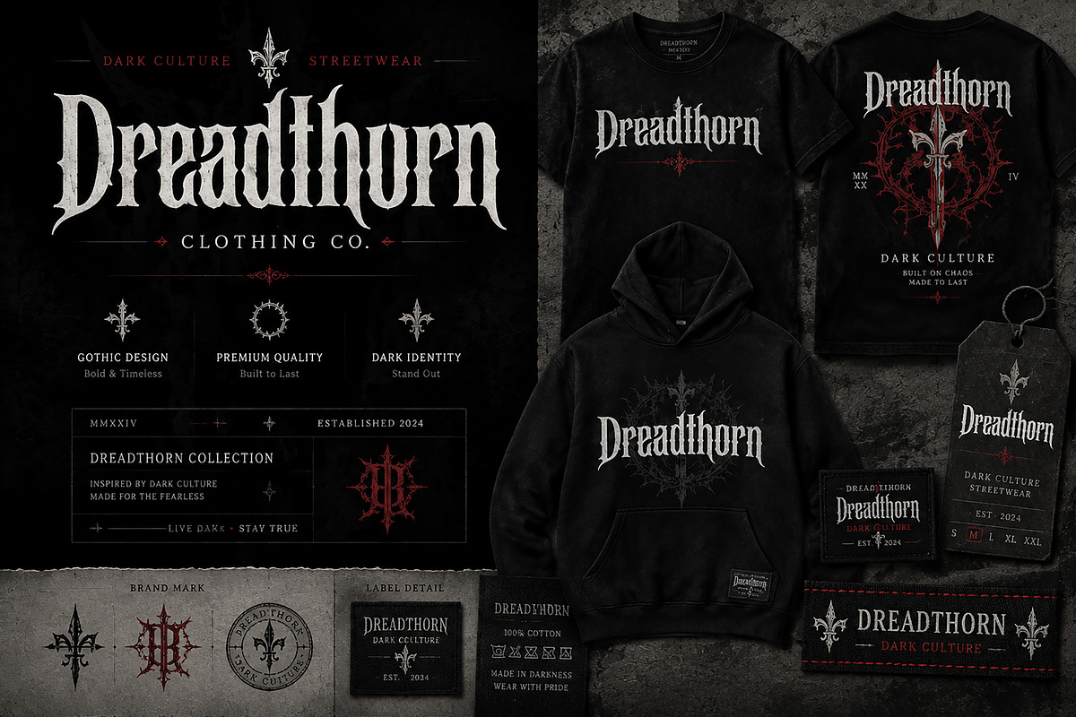 Dreadthorn – Gothic Blackletter, a Blackletter Font by Wow Magic (Photo 5 of 5)