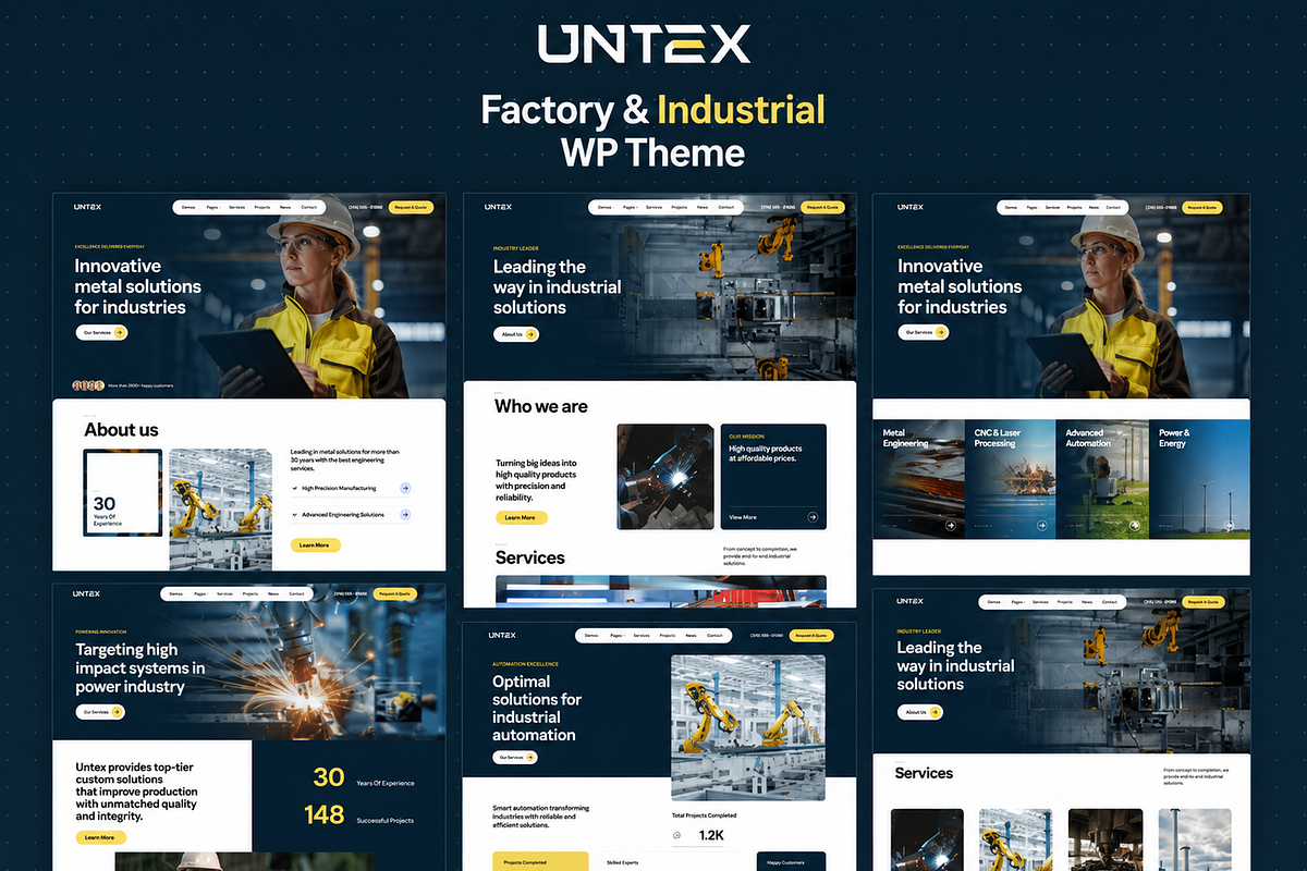 Untex-Factory Industrial WordPress, a WordPress Template by Opal Wordpress Theme (Photo 1 of 5)