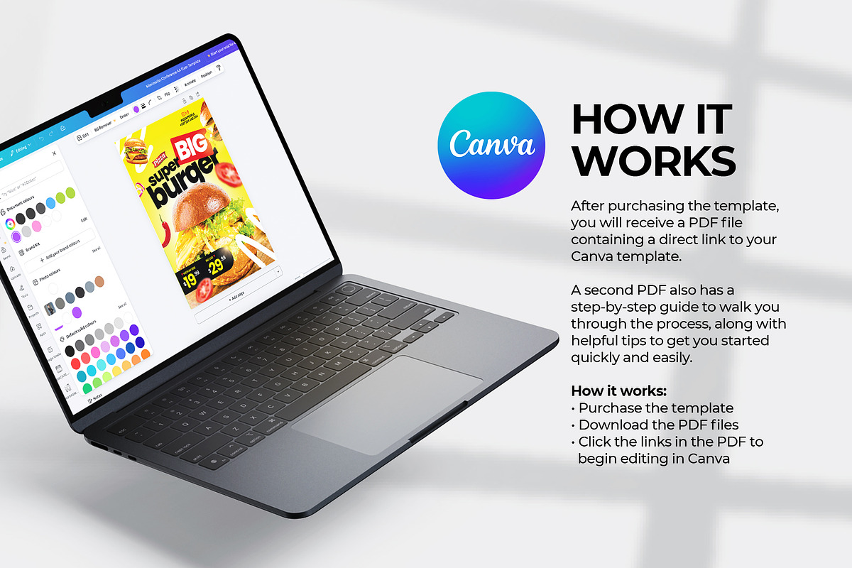 Fast Food Promo Flyer | Canva & PSD, a Flyer Template by Vintage Impressions (Photo 3 of 6)