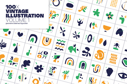 100x VINTAGE ILLUSTRATION - VOLUME 1