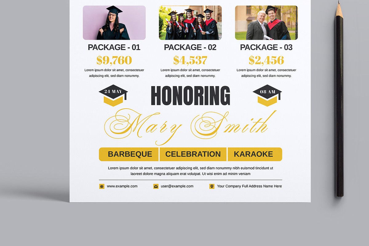 Happy Graduation Flyer Template, a Flyer Template by MightyDesign (Photo 5 of 8)