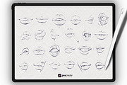 Procreate face brushes | lips stamps, a Brush Add-On by Procreate Market (Thumbnail 3 of 4)