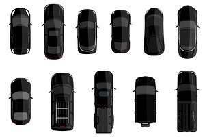 Black Cars Top View