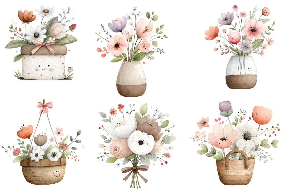 Spring Bloom Watercolor Clipart, an Illustration by Designworld (Photo 6 of 6)
