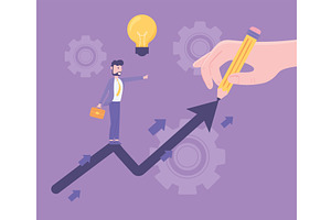 businessman arrow of growth, a Person Illustration by studiogstock