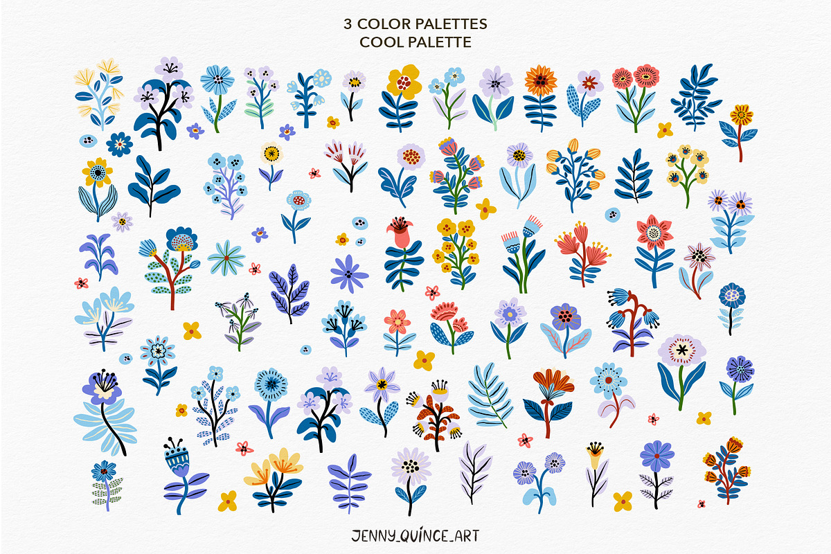 Dopamine Flowers – Vector Design Kit, a Decorative Illustration by Jenny Quince (Photo 7 of 15)