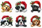 Christmas Peeking Dog Breeds Clipart, an Illustration by OK Design (Thumbnail 3 of 5)