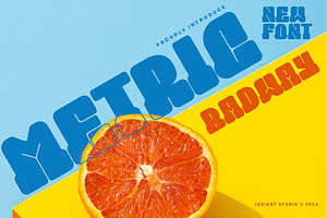 Metric Badway - Retro Font, a Slab Serif Font by Iqsiart Studio