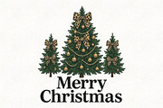 Leopard Christmas Tree Coquette Bow, an Illustration by CraftArtStudio (Thumbnail 1 of 4)