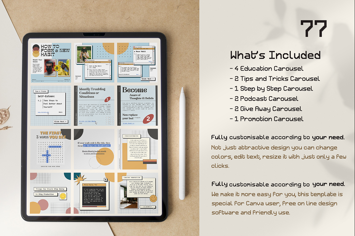Instagram Carousel Retro CANVA, a Social Media Template by Analogi Studio (Photo 2 of 25)