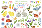 Watercolor Spring Collection., an Animal Illustration by Kira Konoshenko (Thumbnail 2 of 21)