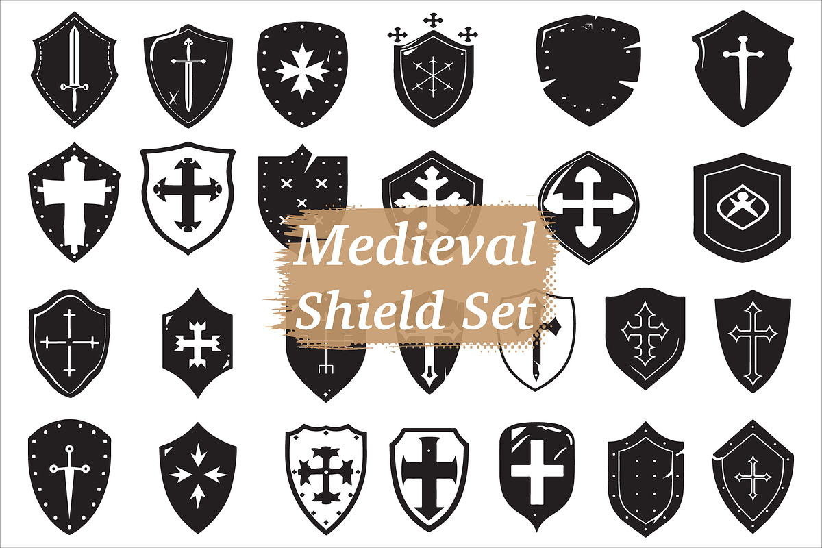 Vintage Knight Shield SVG Bundle, an Illustration by BIPLOB EXPERT