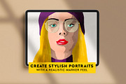 Marker Brush Pack for Procreate, a Brush Add-On by Ghost Paper (Thumbnail 5 of 7)