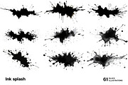 Black ink splash. 61 images, a Decorative Illustration by Handmadefont (Thumbnail 2 of 13)