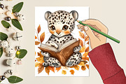 Cute Autumn Jaguar Sublimation, an Illustration by CitraGraphics (Thumbnail 6 of 6)
