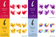 Splashes watercolor clipart bundle, an Object Graphic by MariiaVD (Thumbnail 3 of 4)