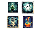 Cute Halloween Postage Clipart, an Illustration by SinaCreation (Thumbnail 5 of 7)