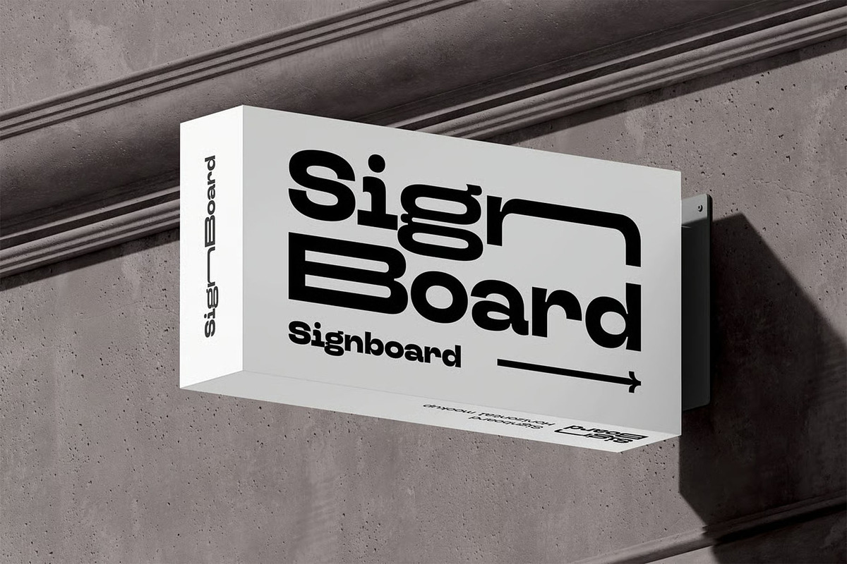 Signboard Horizontal Mock-up, an Advertising Mockup by zippypixelstudio (Photo 7 of 13)