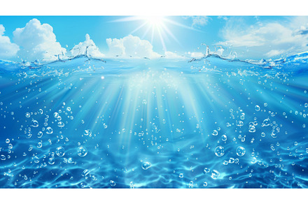 Sea bottom under blue sky. Modern, a Nature Photo by ZinetroN