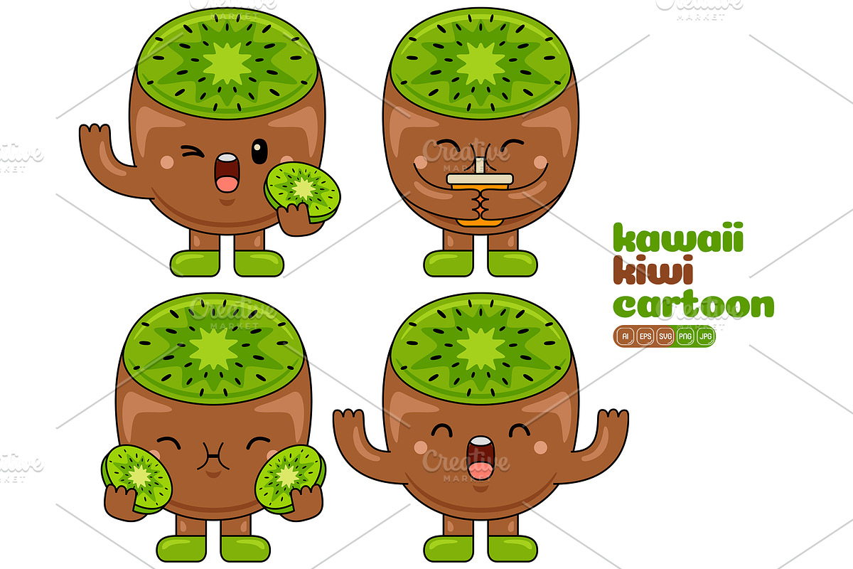 Kiwi Mascot Vector Pack, an Illustration by MEDZ (Photo 3 of 5)