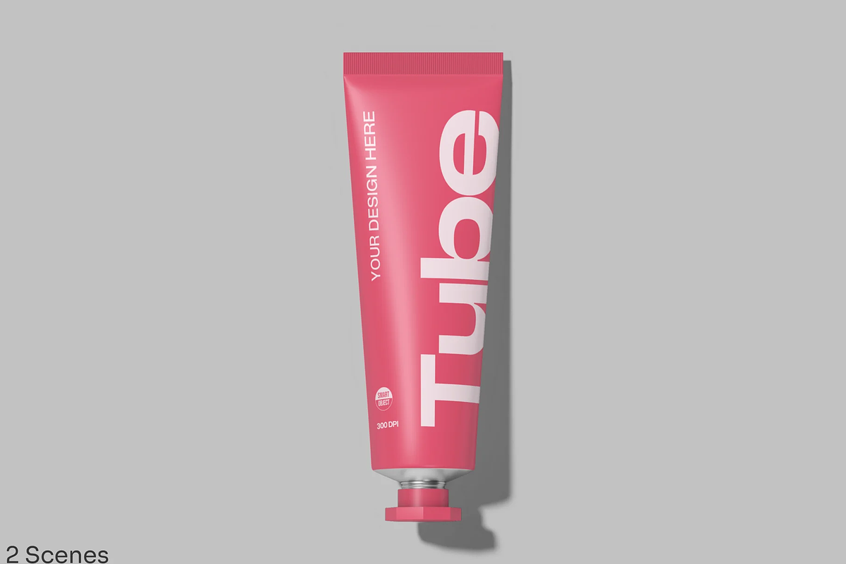 Cream Tube Mockup 2 Views, a Packaging Mockup by graphicsauce (Photo 1 of 3)