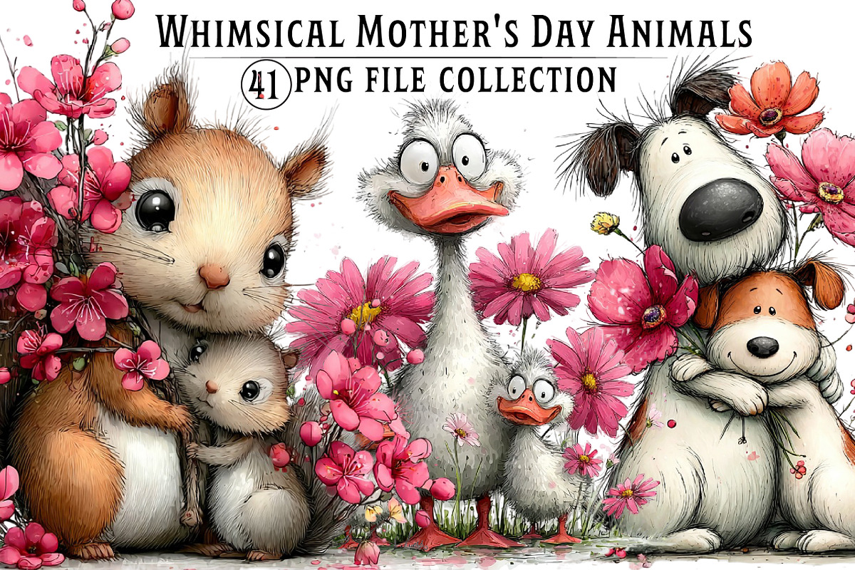 Whimsical Mother's Day Animals Clipa, an Illustration by Dream Creation (Photo 1 of 5)