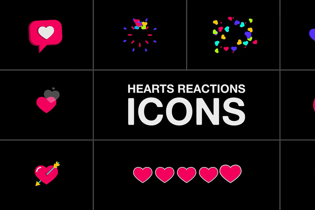 Hearts Reactions Icons for DaVinci, a Templates & Theme by 2dfx (Photo 1 of 2)