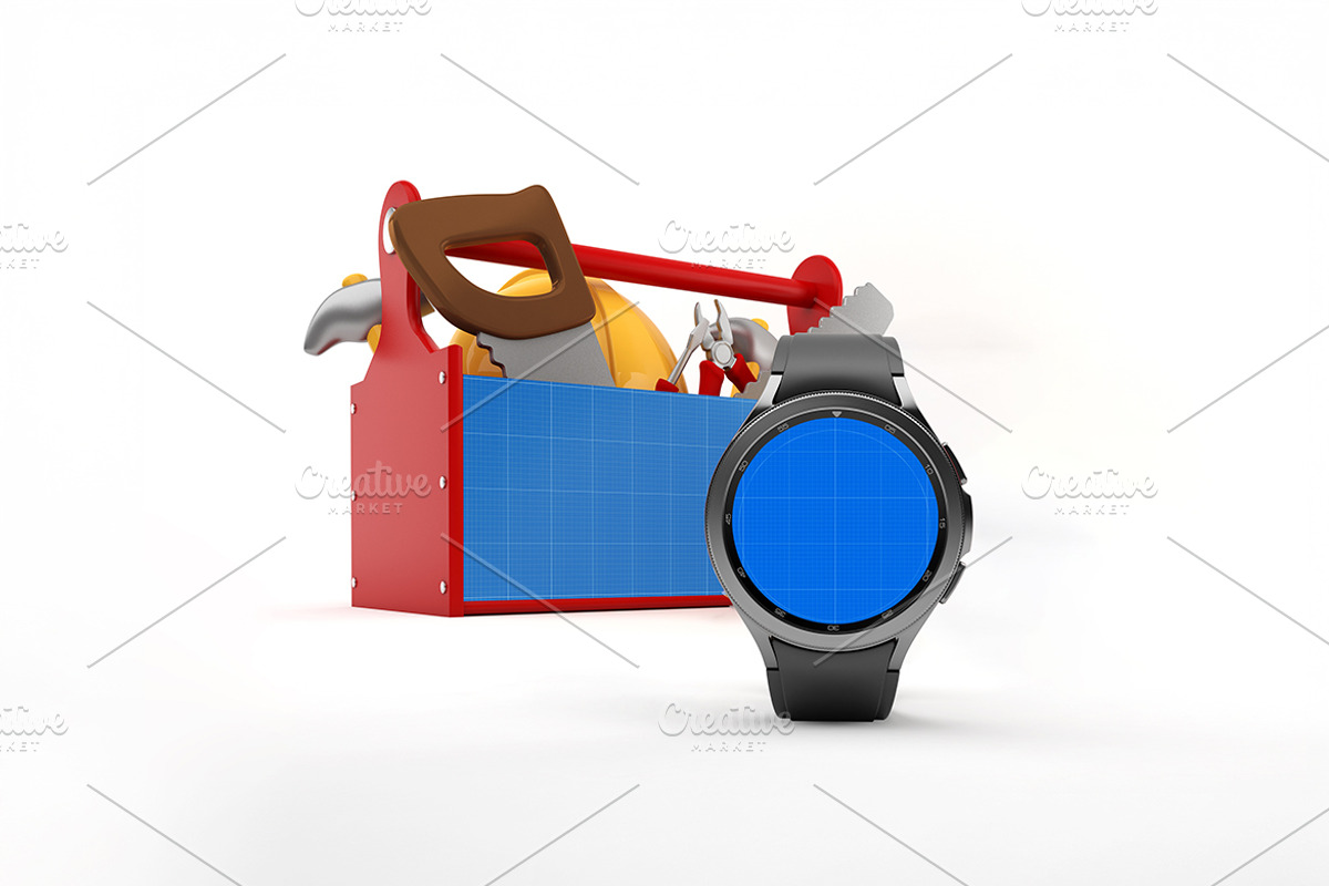 Watch 4 Labor Day Mockup, a Wearable Device Mockup by Qaleb Studio