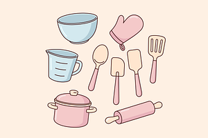 Utensils, cooking accessories,, an Illustration by Cmeree