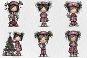 Whimsical Christmas Nurse Girls Clip, a Seasonal Illustration by Rose Art (Thumbnail 4 of 6)