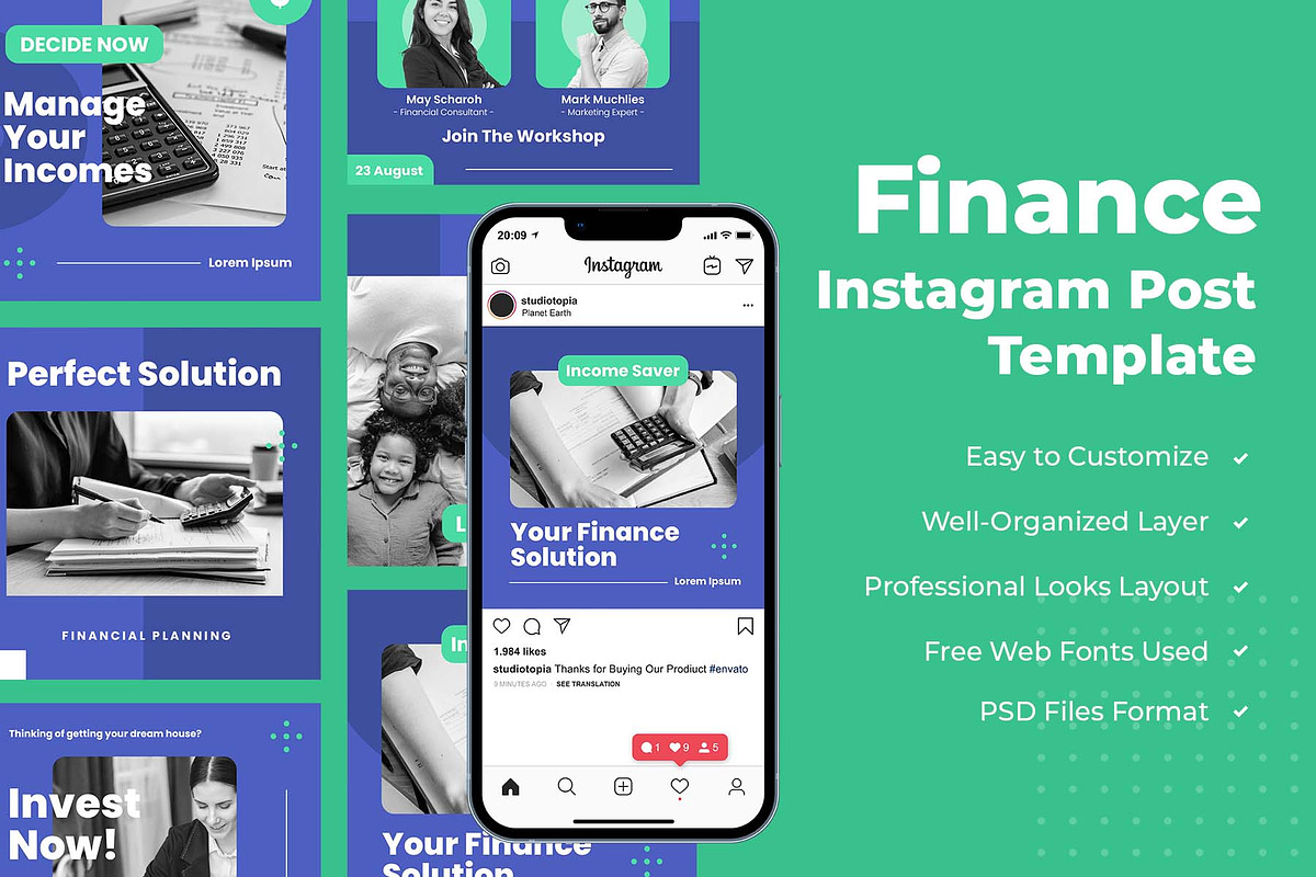 Finance Instagram Post Template, a Social Media Template by edukka