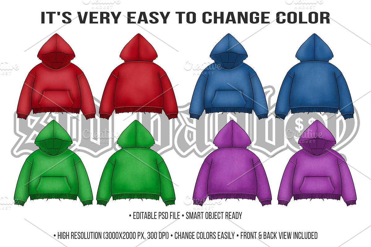 Flat Streetwear Hoodie Mockup PSD, a Hoody Mockup by std.badboy (Photo 2 of 4)