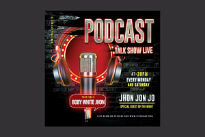 Talk Show Podcast Flyer, a Flyer Template by DSGraphicDesign