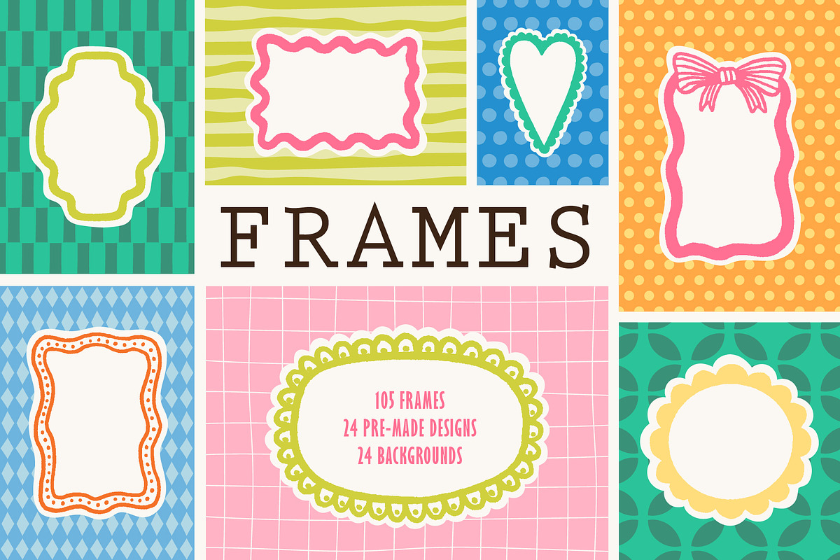 Whimsical Frames & Backgrounds, an Object Graphic by katieromanoff_art (Photo 1 of 10)