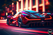 Supercar in the City Illustration, a Wallpaper Graphic by Other Side Art (Thumbnail 5 of 8)