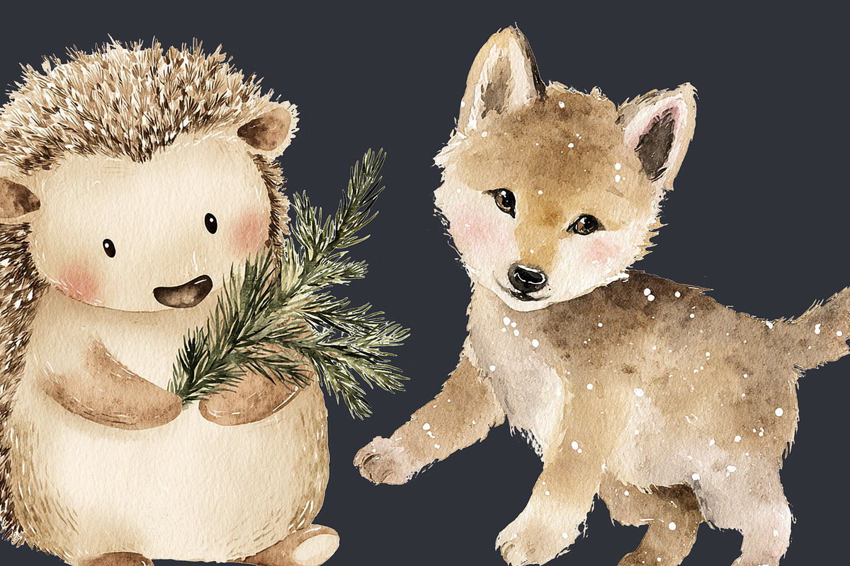 Winter Woodland Clipart 71 PNG, a Seasonal Illustration by EleSArtDesign (Photo 3 of 4)
