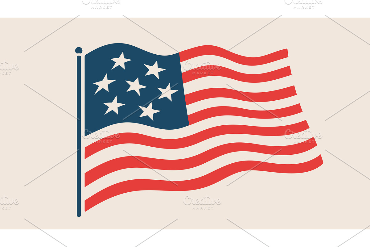 American flag, USA symbol, United, an Illustration by Foxys Graphic