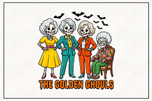 The Golden Ghouls Girls Halloween, a Work Illustration by CraftArtStudio