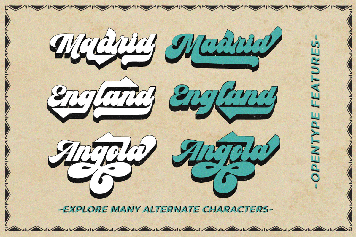Vintage Retro Font - Pradis, a Script Font by Letter Fresh (Photo 5 of 10)