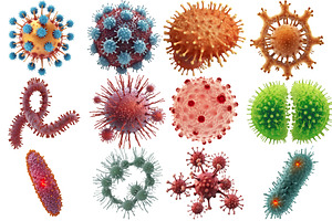 virus, bacteria, microbe close-up, a Health & Medical Photo by itakdalee