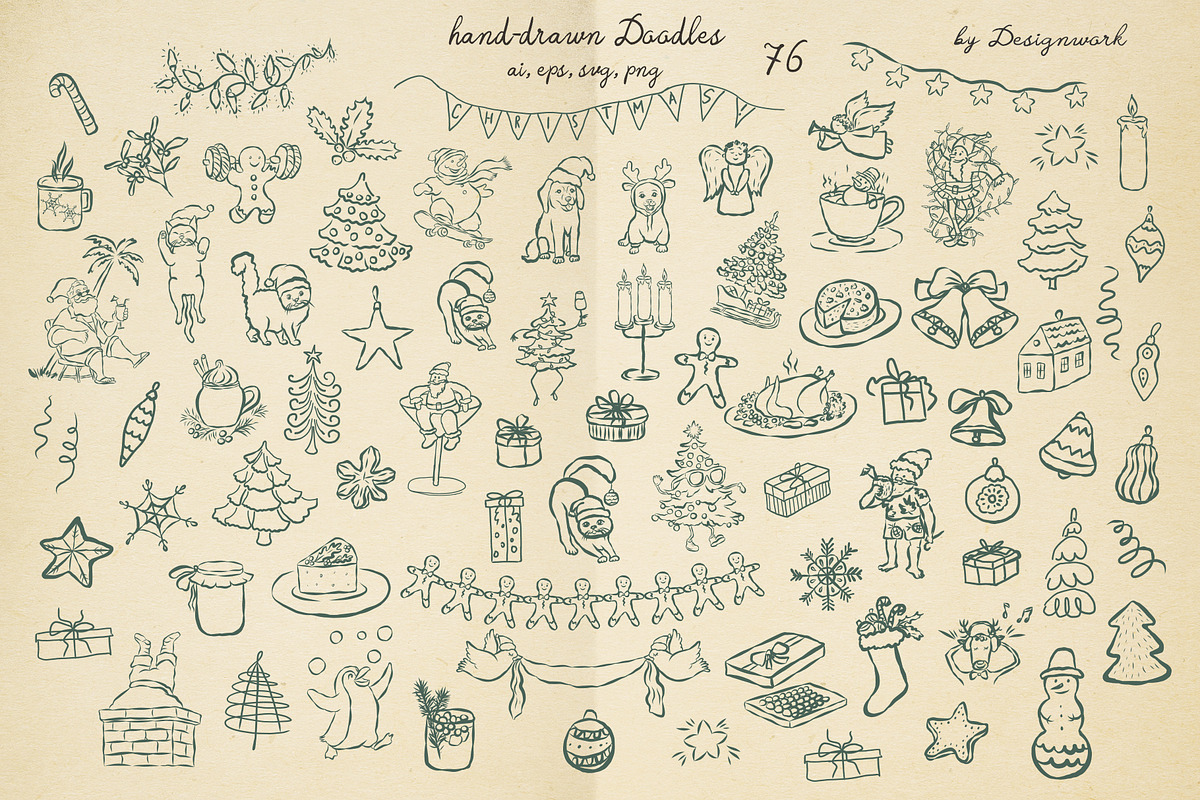 Vintage Christmas Collage Pack, an Object Graphic by Designwork (Photo 6 of 9)