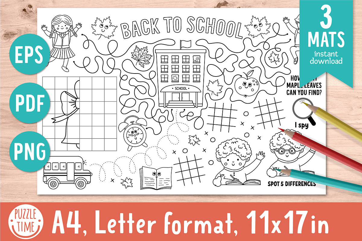 Back to school activity placemats, an Education Illustration by Lexi Claus (Photo 1 of 6)