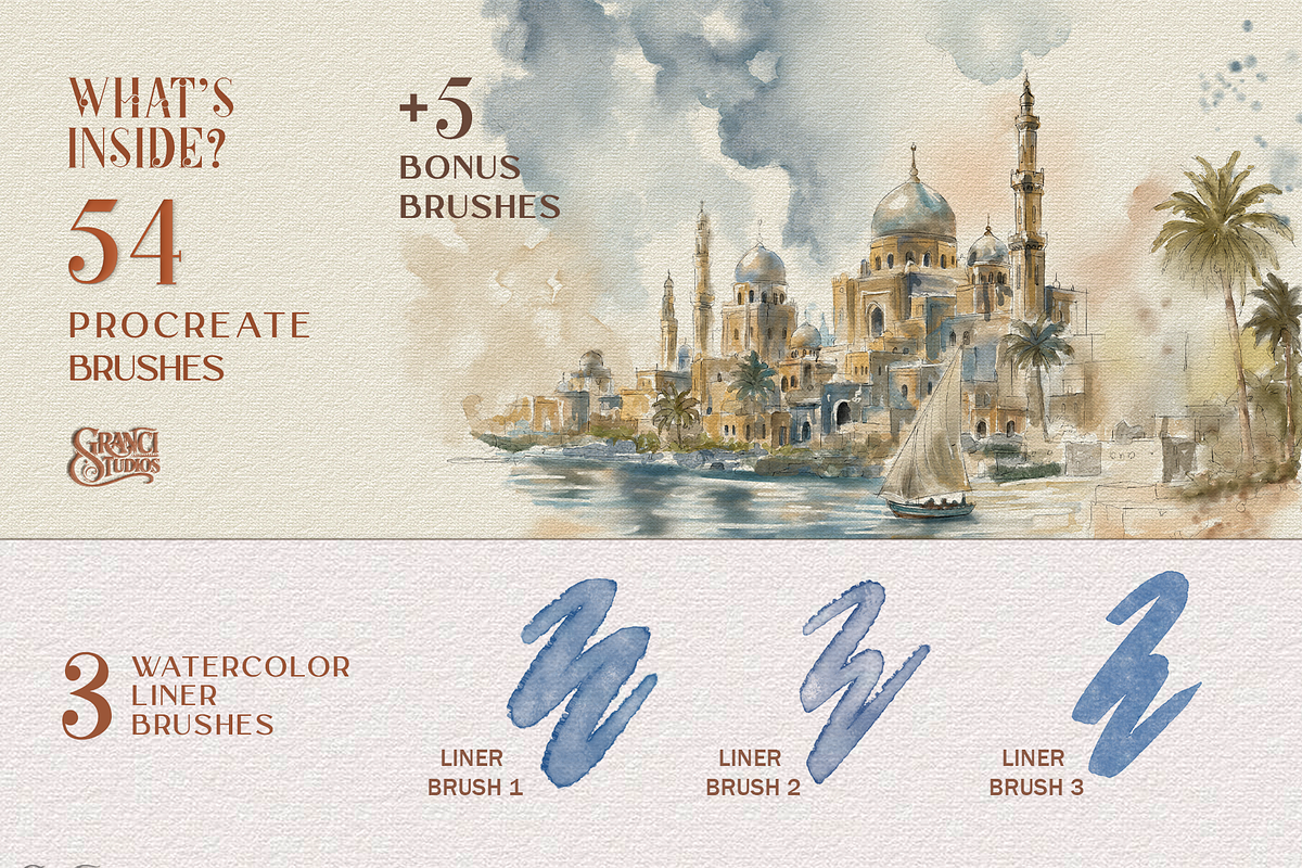 Real Watercolor Procreate Brushes, a Brush Add-On by GRANCI STUDIOS (Photo 3 of 12)