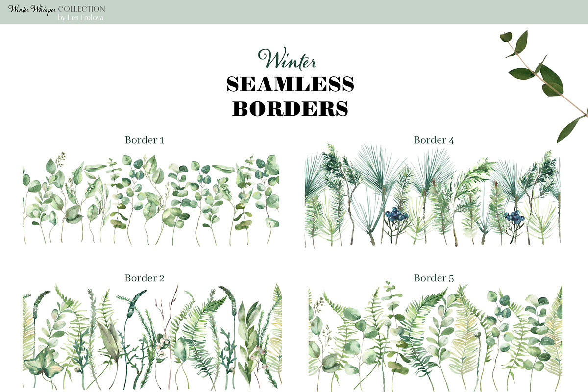 Winter Whisper Watercolor Collection, a Decorative Illustration by Les Frolova (Photo 10 of 10)