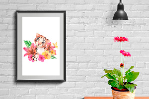 It's A Jungle. Watercolor Clipart