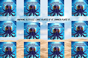 Custom art, Octopus birthday bundle, an Invitation Template by Boho Pixel Dust (Thumbnail 5 of 5)